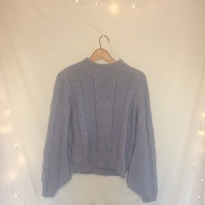 Blue Mock-Neck Sweater